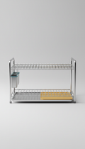 Stainless steel dish rack with drip tray